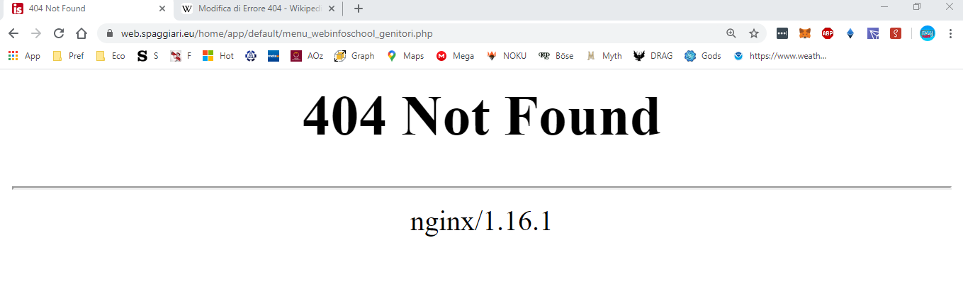 Example of 404 error